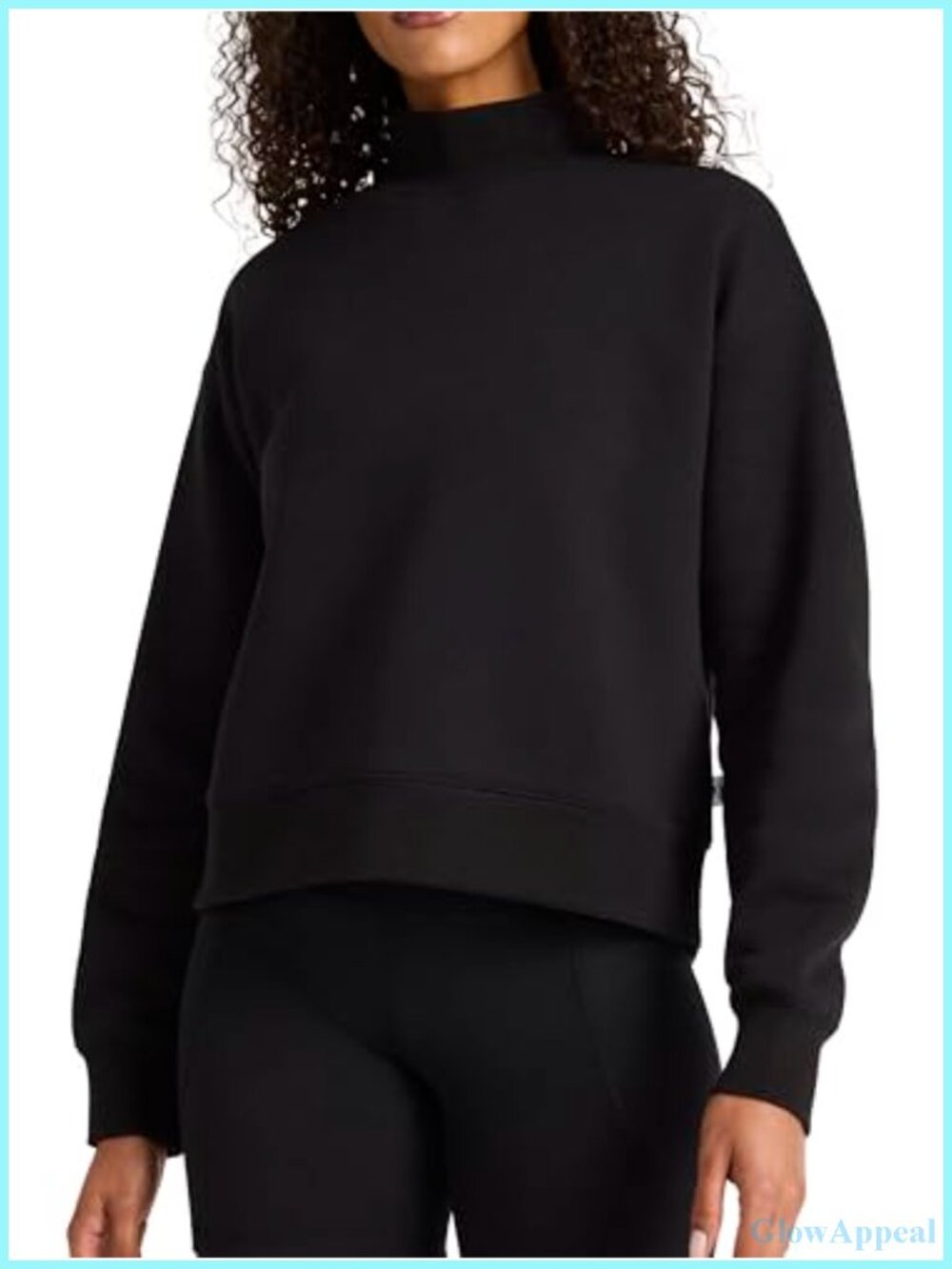 Mock Neck Sweatshirt Standard Fit Midweight Cotton-Poly Pullover